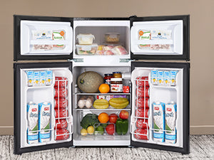 Upstreman 3.1 Cu.Ft Mini Fridge with Freezer, Double Door Mini Fridge, Adjustable Thermostat, Mini Refrigerator for Dorm, Office, Bedroom