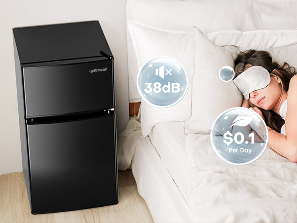 Upstreman 3.1 Cu.Ft Mini Fridge with Freezer, Double Door Mini Fridge, Adjustable Thermostat, Mini Refrigerator for Dorm, Office, Bedroom