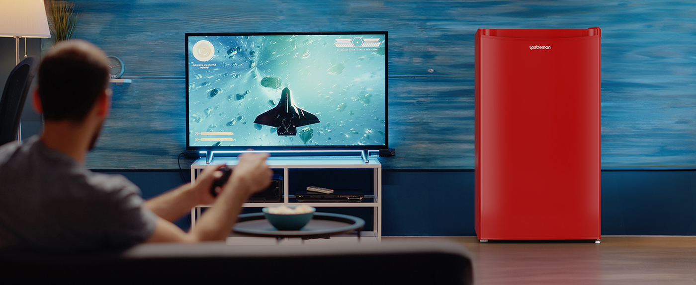 Upstreman 3.2 Cu.Ft Mini Fridge with Freezer, Single Door, Adjustable Thermostat, Refrigerator for Dorm, Office, Bedroom