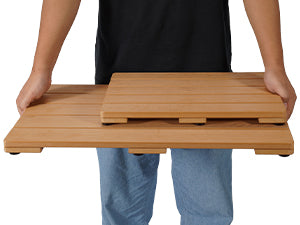 Upstreman 16" Shower Mat for Inside Shower Bath Mat for Bathroom Floor Spa Mat Water Resistance No-Maintenance Wooden-Like Non Slip for Bathtub, Pool, Seaside, Indoor & Outdoor Use (Teak Color)