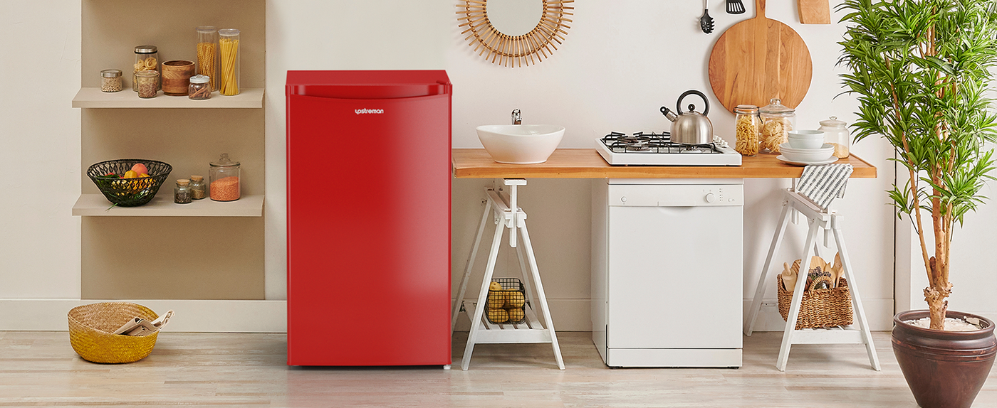 Upstreman 3.2 Cu.Ft Mini Fridge with Freezer, Single Door, Adjustable Thermostat, Refrigerator for Dorm, Office, Bedroom