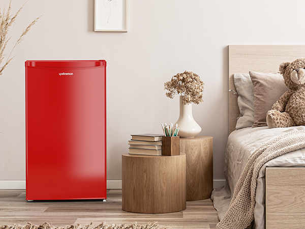Upstreman 3.2 Cu.Ft Mini Fridge with Freezer, Single Door, Adjustable Thermostat, Refrigerator for Dorm, Office, Bedroom
