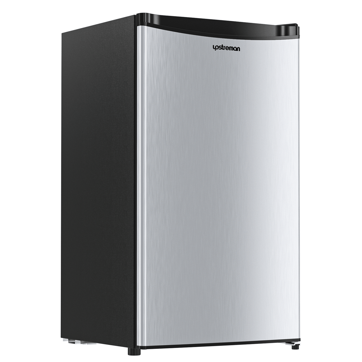 Upstreman 3.2 Cu.Ft Mini Fridge with Freezer, Single Door Mini Fridge, Adjustable Thermostat, Mini Refrigerator for Dorm, Office, Bedroom, Stainless Steel