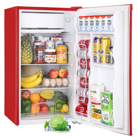 Upstreman 3.2 Cu.Ft Mini Fridge with Freezer, Single Door, Adjustable Thermostat, Refrigerator for Dorm, Office, Bedroom