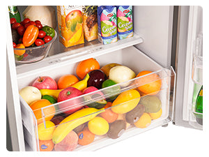 Upstreman 11.6 Cu.Ft. Double Door Fridge in Stainless Steel with Large Capacity Top Freezer, Auto Defrost, Adjustable Thermostat Control, Reversible Door Swing, ENERGY STAR