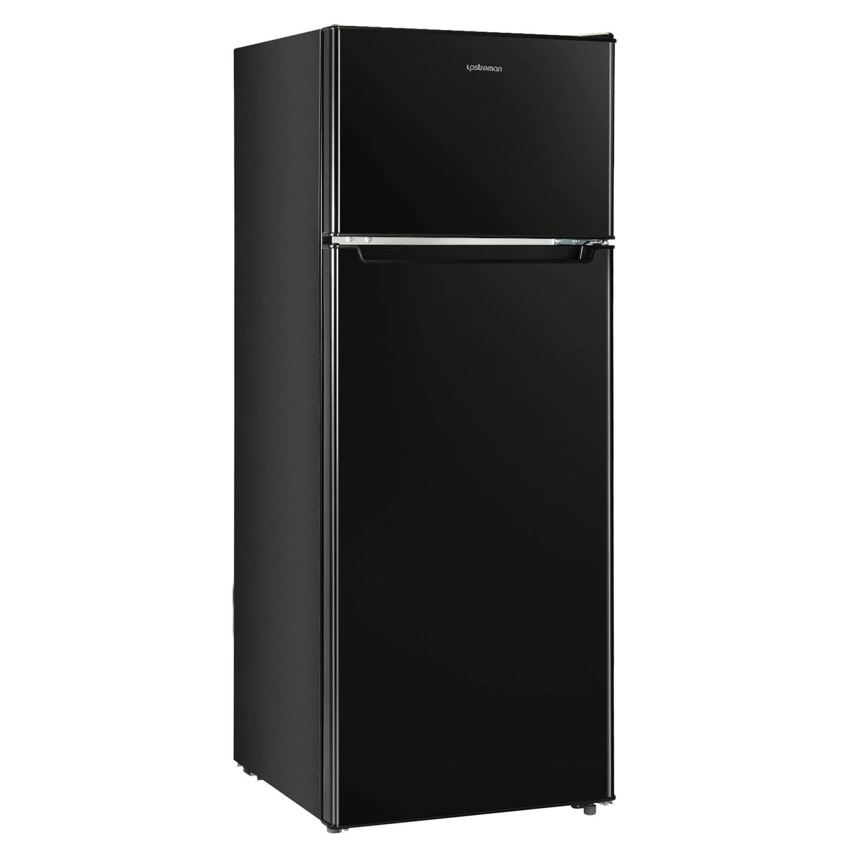 Upstreman 7.7 Cu.Ft. Double Door-Apartment Size Fridge with Large Capacity Top Freezer, Adjustable Thermostat Control, Reversible Door Swing,Black(BD75)