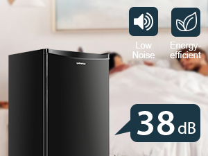 Upstreman 3.2 Cu.Ft Mini Fridge with Freezer, Single Door, Adjustable Thermostat, Refrigerator for Dorm, Office, Bedroom