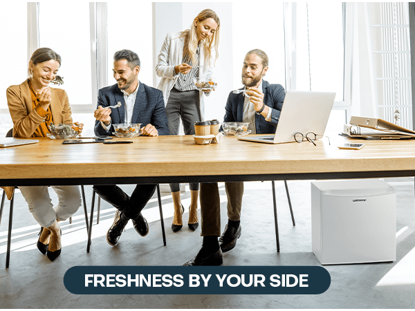 Upstreman 1.7 Cu.ft Mini Fridge with Freezer, Adjustable Thermostat, Energy Saving, Low Noise, Single Door Compact Refrigerator for Dorm, Office, Bedroom