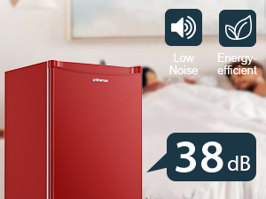 Upstreman 3.2 Cu.Ft Mini Fridge with Freezer, Single Door, Adjustable Thermostat, Refrigerator for Dorm, Office, Bedroom