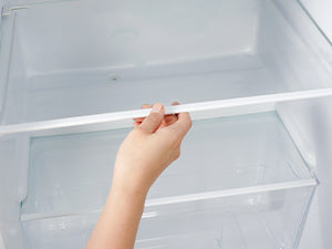 Upstreman 7.7 Cu.Ft. Double Door-Apartment Size Fridge with Large Capacity Top Freezer, Adjustable Thermostat Control, Reversible Door Swing,Black(BD75)