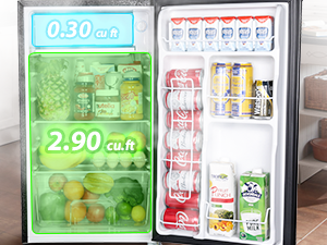 Upstreman 3.2 Cu.Ft Mini Fridge with Freezer, Single Door, Adjustable Thermostat, Refrigerator for Dorm, Office, Bedroom