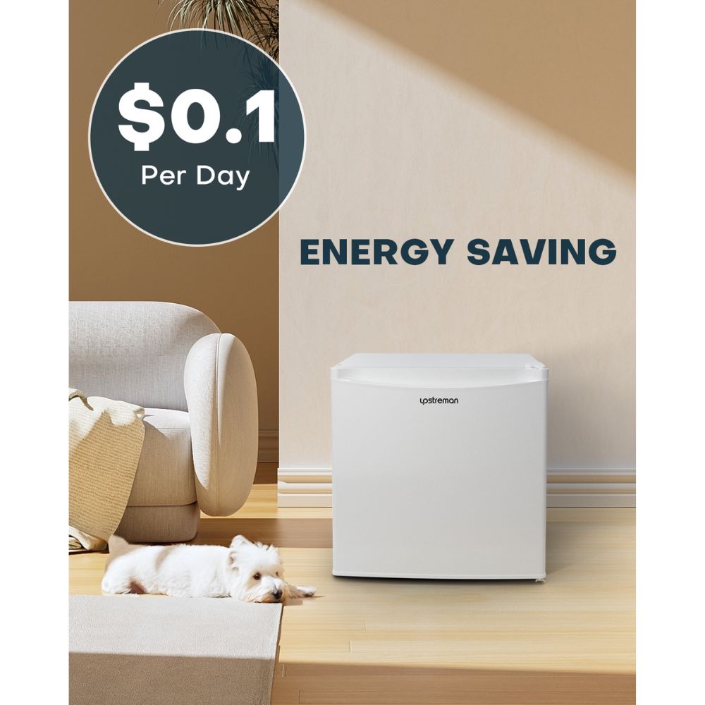 Upstreman 1.7 Cu.ft Mini Fridge with Freezer, Adjustable Thermostat, Energy Saving, Low Noise, Single Door Compact Refrigerator for Dorm, Office, Bedroom