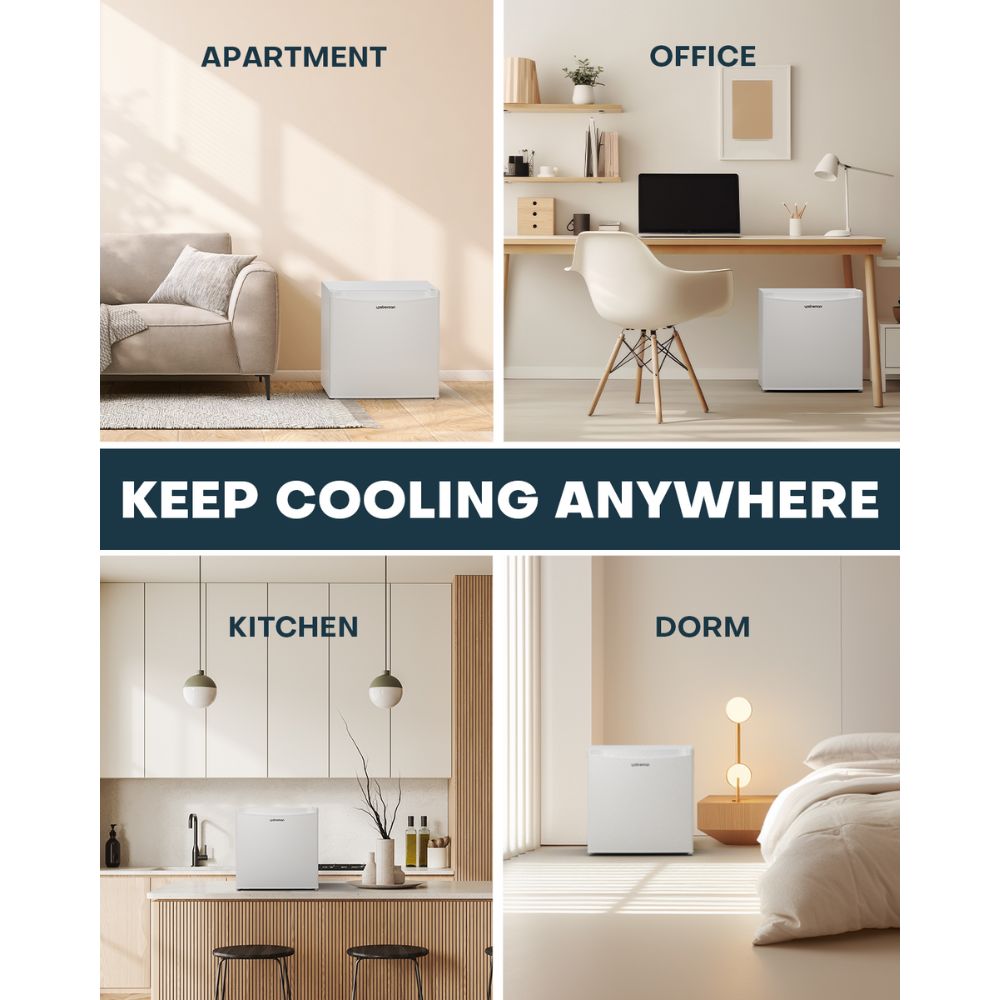 Upstreman 1.7 Cu.ft Mini Fridge with Freezer, Adjustable Thermostat, Energy Saving, Low Noise, Single Door Compact Refrigerator for Dorm, Office, Bedroom