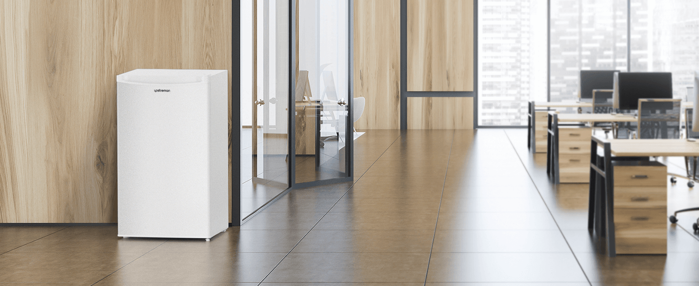 Upstreman 3.2 Cu.Ft Mini Fridge with Freezer, Single Door Mini Fridge, Adjustable Thermostat, Mini Refrigerator for Dorm, Office, Bedroom, White