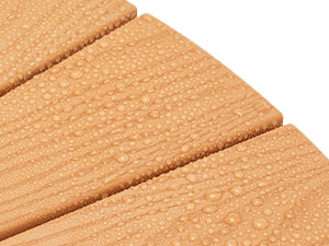 Upstreman 16" Corner Shower Bench Shower Stool for Inside Shower Seat with Shelf Foot Rest for Shaving Legs Water Resistance No-Maintenance Wooden-Like for Bathroom Spa Small Spaces (Teak Color)