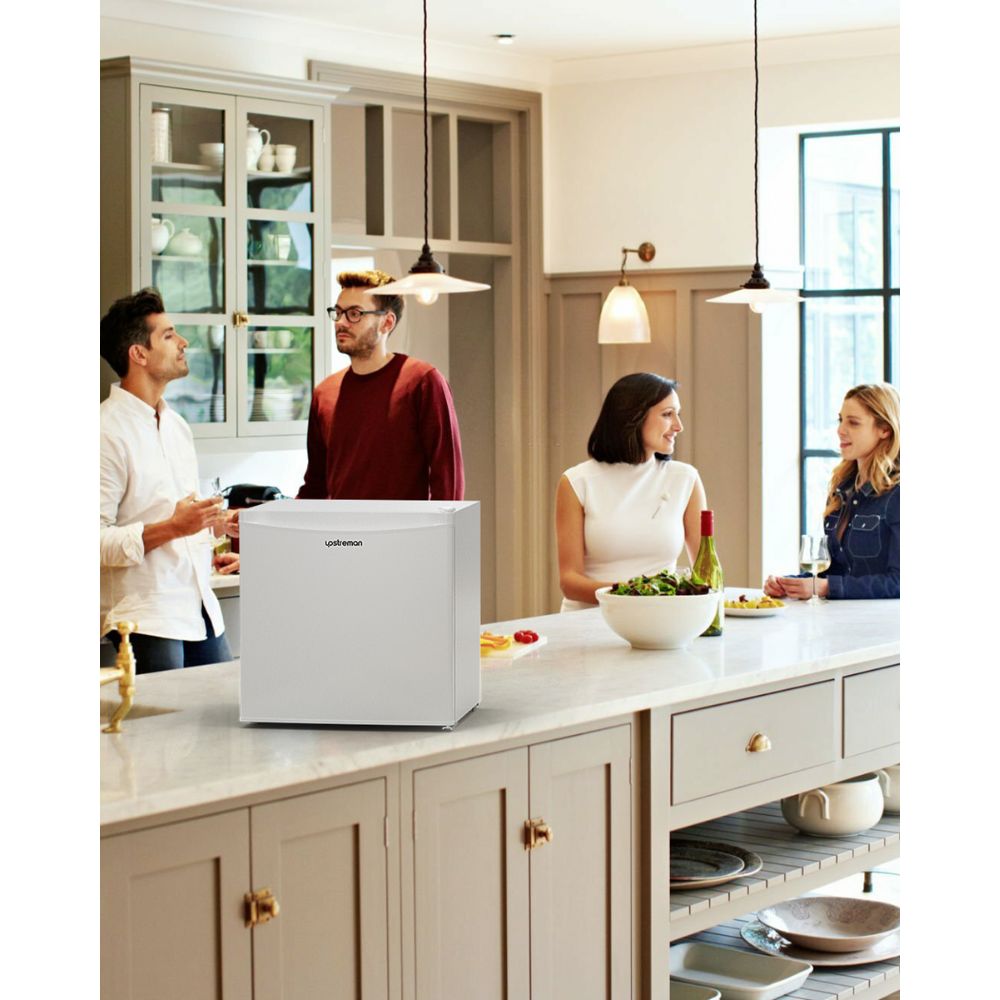 Upstreman 1.7 Cu.ft Mini Fridge with Freezer, Adjustable Thermostat, Energy Saving, Low Noise, Single Door Compact Refrigerator for Dorm, Office, Bedroom