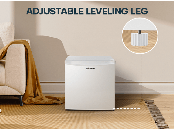 Upstreman 1.7 Cu.ft Mini Fridge with Freezer, Adjustable Thermostat, Energy Saving, Low Noise, Single Door Compact Refrigerator for Dorm, Office, Bedroom