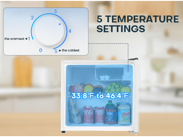 Upstreman 1.7 Cu.ft Mini Fridge with Freezer, Adjustable Thermostat, Energy Saving, Low Noise, Single Door Compact Refrigerator for Dorm, Office, Bedroom