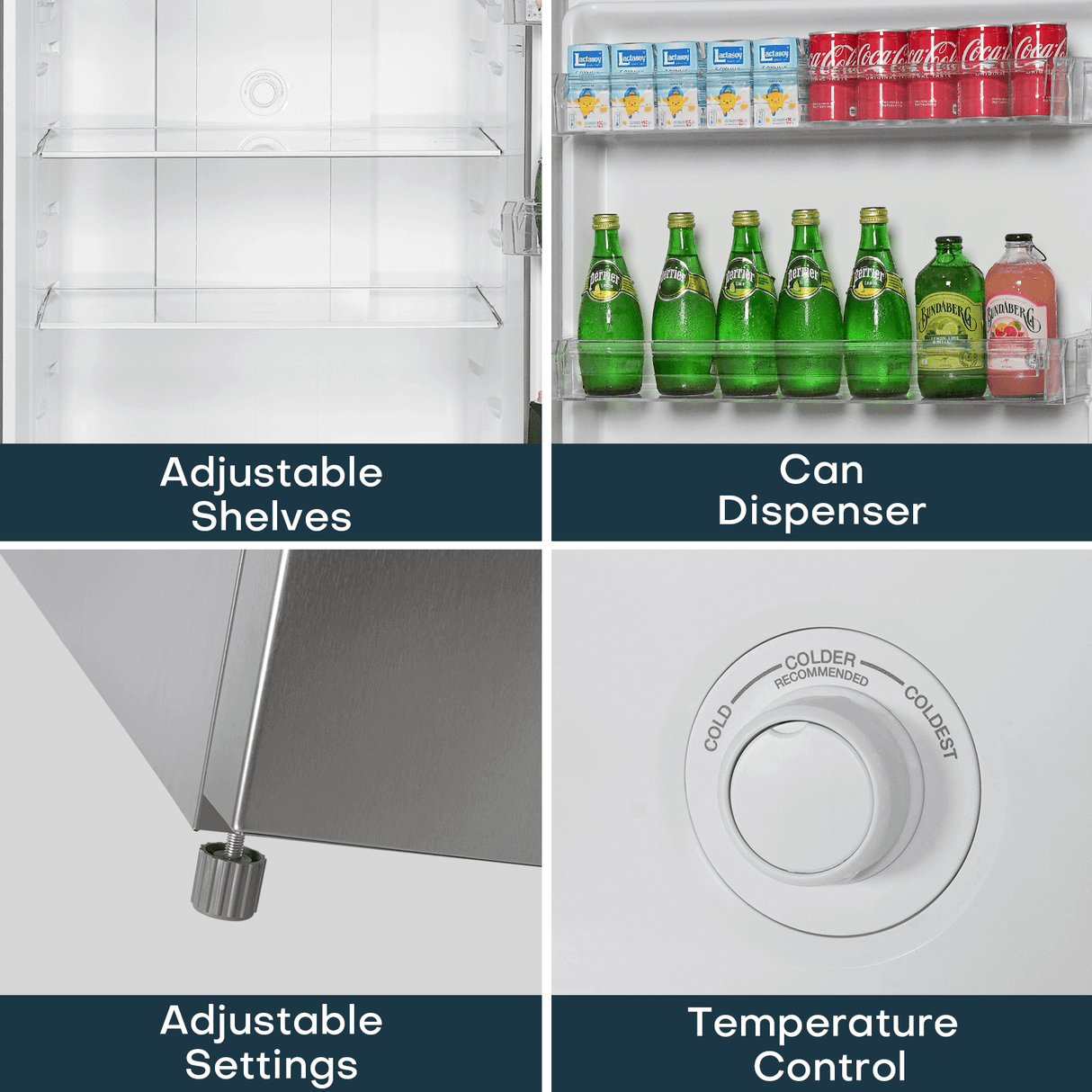 pstreman 14.7 Cu.Ft. Double Door Fridge in White Steel with Large Capacity Top Freezer, Frost Free, Adjustable Thermostat Control, Fingerprint-resistant,Reversible Door Swing, ENERGY STAR