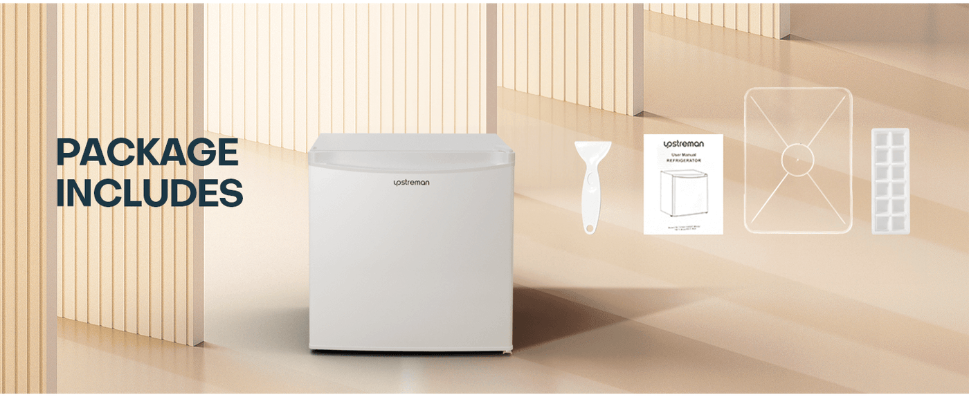 Upstreman 1.7 Cu.ft Mini Fridge with Freezer, Adjustable Thermostat, Energy Saving, Low Noise, Single Door Compact Refrigerator for Dorm, Office, Bedroom