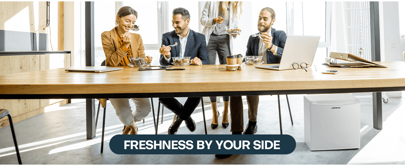 Upstreman 1.7 Cu.ft Mini Fridge with Freezer, Adjustable Thermostat, Energy Saving, Low Noise, Single Door Compact Refrigerator for Dorm, Office, Bedroom