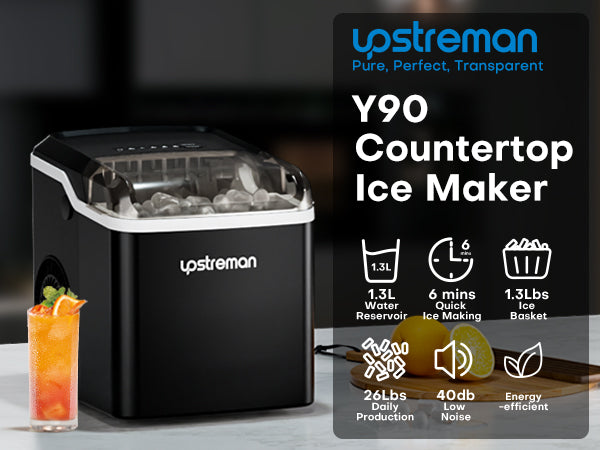 Y90 Portable Bullet Ice Maker Countertop, Easy to use, Low noise