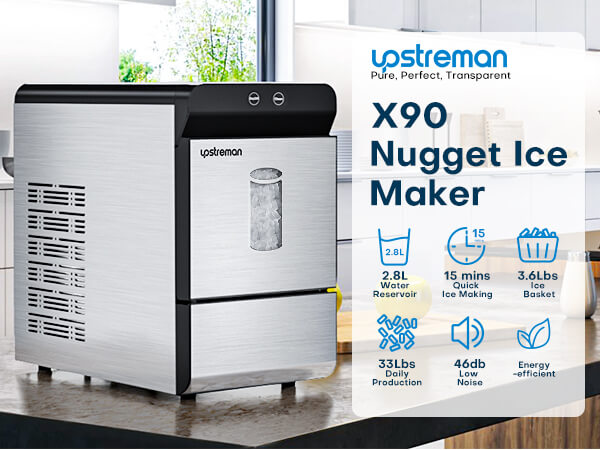 X90 Nugget Ice Maker Countertop, Easy to use, Low noise – Upstreman
