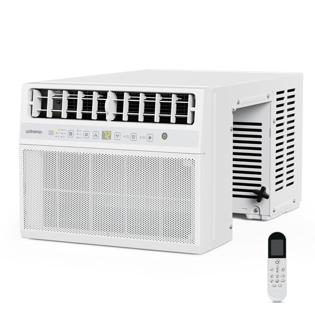 Upstreman 8100 BTU Window Air Conditioner Full View, Cools up to 380 Sq. Ft, Open Window Flexibility, Energy Saving, Quiet Operation, Remote Control