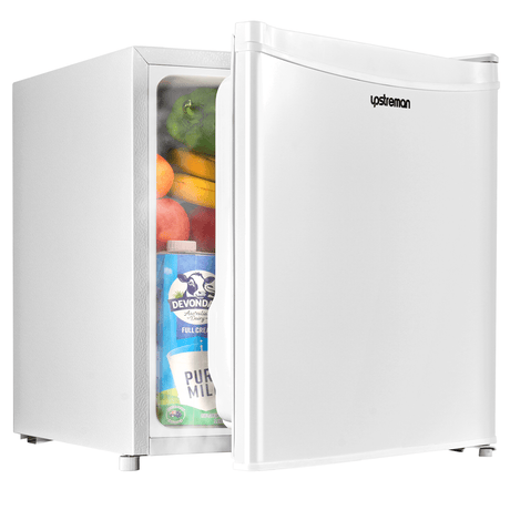 Upstreman 1.7 Cu.ft Mini Fridge with Freezer, Adjustable Thermostat, Energy Saving, Low Noise, Single Door Compact Refrigerator for Dorm, Office, Bedroom