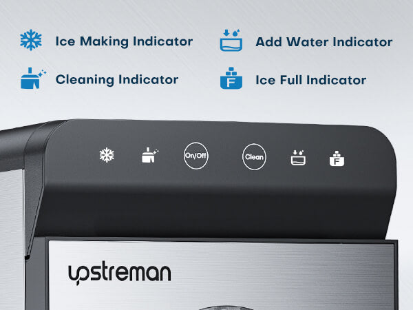 Upstreman Small Countertop Ice Maker with Self-Cleaning & 6-Min Fast Ice Making| Portable Bullet Ice Machine for Kitchen, RVs- Y90