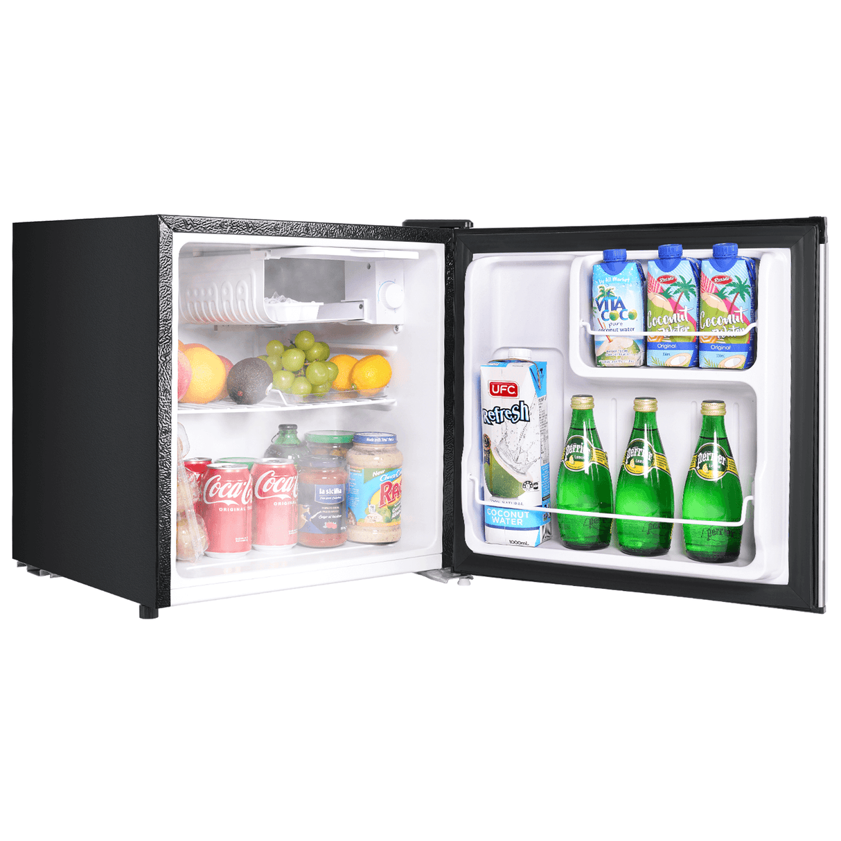 Upstreman 3.2 Cu.Ft Mini Fridge with Freezer, Stainless Steel 2 Door, Adjustable Thermostat, Low Noise, Energy-Efficient, Compact Refrigerator for