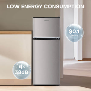 4.0 Cu.Ft Compact Refrigerator, Silver-SR401