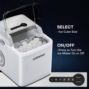 Upstreman Y90 Countertop Ice Maker, Self-Cleaning, Portable Ice Machine, 26Lbs/24 Hours, 9 Ice Cubes Maker Machine, Portable Bullet Ice Maker for Kitchen, Home, Bar, Office