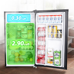 Upstreman 3.2 Cu.Ft Single Door Mini Fridge, Black-BR321
