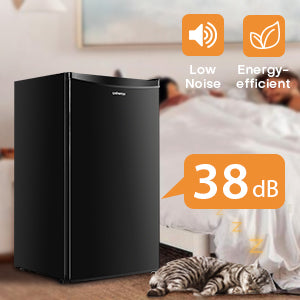 Upstreman 3.2 Cu.Ft Single Door Mini Fridge, Black-BR321