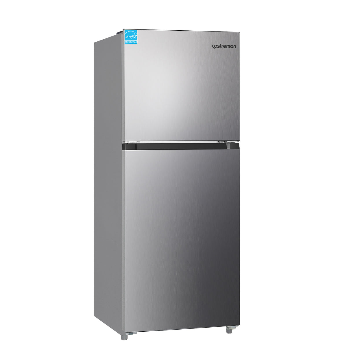 Upstreman 11.6 Cu.Ft. Double Door Fridge in Stainless Steel with Large Capacity Top Freezer, Auto Defrost, Adjustable Thermostat Control, Reversible Door Swing, ENERGY STAR