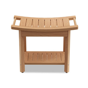 Upstreman 16" Shower Benches for Inside Shower Stool with Large Storage Shelf Water Resistant & Non-Slip Feets Design for Bathroom Living Room Bedroom (Teak Color)