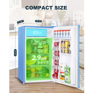 Upstreman 3.2 Cu.Ft Mini Fridge with Freezer, Single Door, Adjustable Thermostat, Refrigerator for Dorm, Office, Bedroom