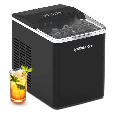 Upstreman Y90 Pro Countertop Ice Maker with Self-Cleaning, 26lbs in 24Hrs, 9 Ice Cubes Ready in 6 Mins, for Home, Kitchen, Office, Bar, Party,