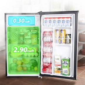 Upstreman 3.2 Cu.Ft Single Door Mini Fridge, Stainless Steel-BR321