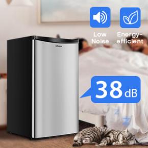 Upstreman 3.2 Cu.Ft Single Door Mini Fridge, Stainless Steel-BR321
