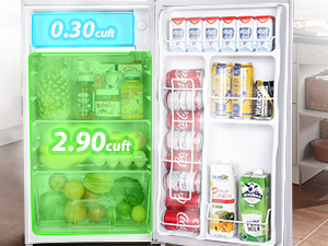 Upstreman 3.2 Cu.Ft Mini Fridge with Freezer, Single Door Mini Fridge, Adjustable Thermostat, Mini Refrigerator for Dorm, Office, Bedroom, White