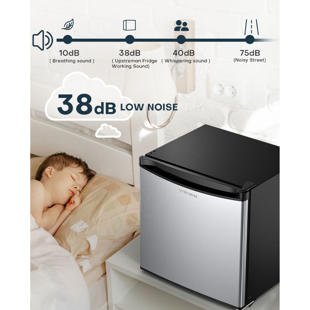 1.7 Cu.ft Single Door Mini Fridge with Freezer , Stainless