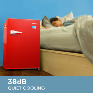 4.5 Cu.Ft Single Door Retro Mini Fridge, Red, 6 temperature settings –  Upstreman