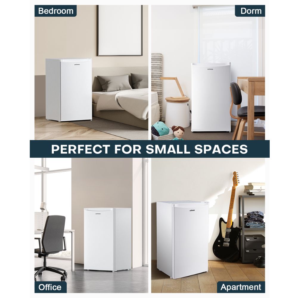 Upstreman 32 CuFt Mini Fridge with Freezer Single Door Mini Fridge Adjustable Thermostat Mini Refrigerator for Dorm Office Bedroom White-br321, 18.7*1