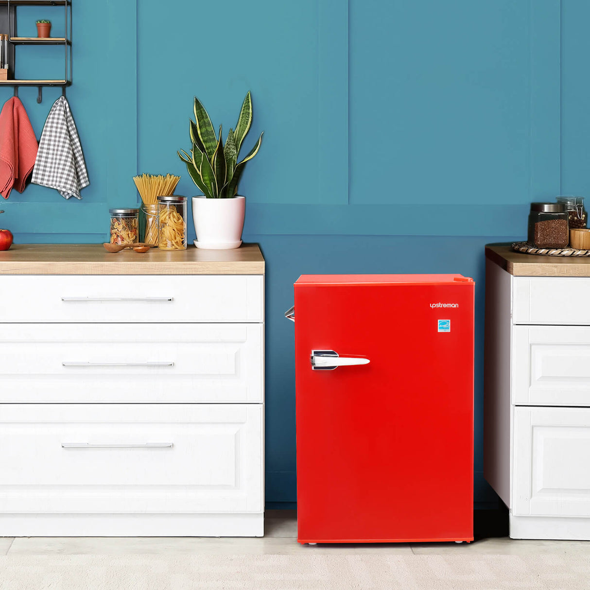 2.5 Cu.Ft Single Door Retro Mini Fridge, Red, Ultra quiet – Upstreman