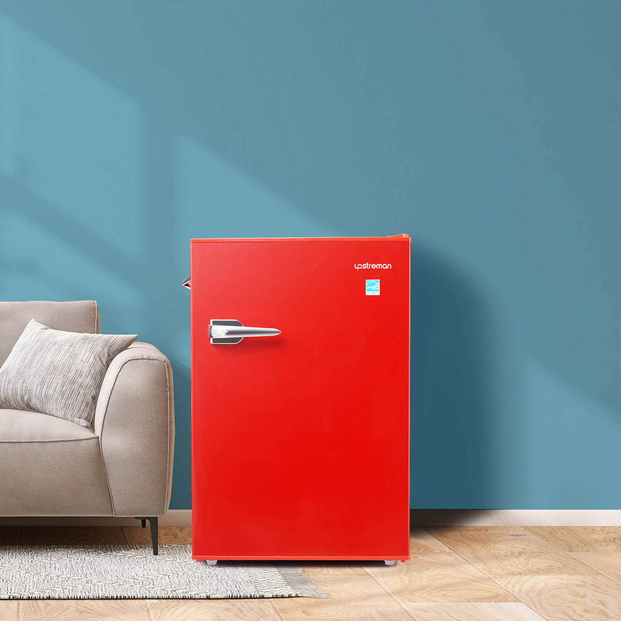 Red Retro Mini Fridge  Chatel 48L Red Retro Mini Fridge with