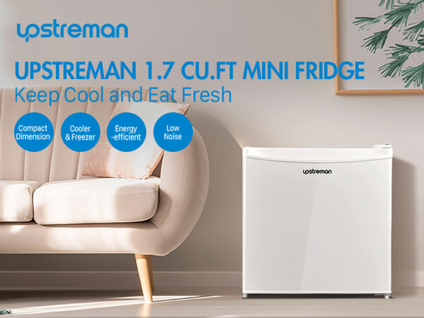 Upstreman 1.7 Cu.ft Single Door Mini Fridge, White