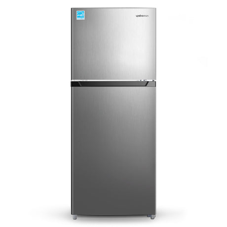 Upstreman 11.6 Cu.Ft. Double Door Fridge in Stainless Steel with Large Capacity Top Freezer, Auto Defrost, Adjustable Thermostat Control, Reversible Door Swing, ENERGY STAR