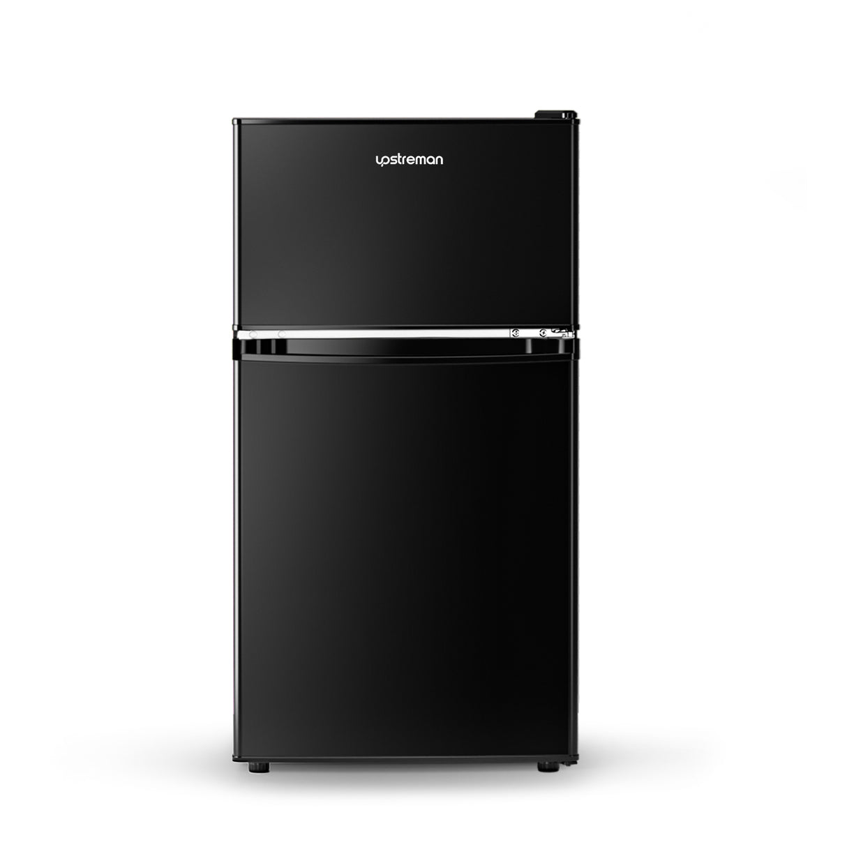 3.2 Cu.Ft Double Door Mini Fridge, Black, LED light – Upstreman